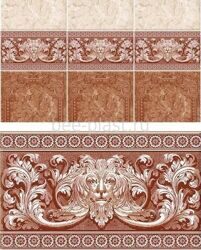 Панель с фризом "Лев коричневый"